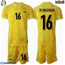 Camisa de Futebol França Mike Maignan #16 Goleiro Equipamento Principal Infantil Europeu 2024 Manga Curta (+ Calças curtas)